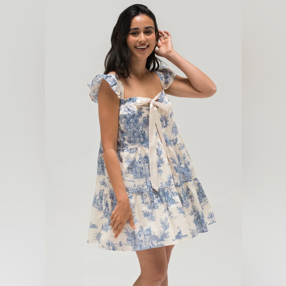 Blue and White Dress